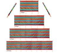 LIVIVO Colourful 4 Pole (7ft) Wind Break for Camping Caravan Festival and Beach Windbreaker - Privacy and Protection from Wind Sun and Sand (4 Pole)