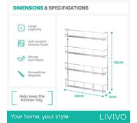 Livivo Cupboard Door Spice Rack - 4-Tier