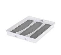 Livivo Cutlery Drawer Organiser 3 Compartment Kitchen Tray In White White