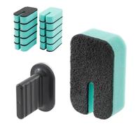 LIVIVO Dish Buddy - Pack of 10 Dual-Sided Non-Scratch Sponges with Holder, Reusable Kitchen Cleaning Sponges for Dishwashing, Bathroom, Sink, Worktops, Non-Abrasive and Durable