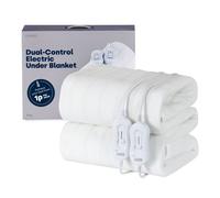 King Size Electric Heated Underblanket with Dual Controls - Energy Efficient, Machine Washable Fleece Throw, 165x137CM LIVIVO White One Size