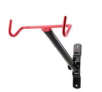 LIVIVO Dual Hook Folding Wall Mounted Bike Rack - Heavy-Duty Garage Bicycle Storage Hanger - Wall Mount Cycle Holder for Indoor & Outdoor Use - Black and Red with Fitting Screws