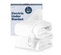 LIVIVO Electric Blanket Single Size - Heated Blanket with 3 Heat Levels, Quick Heat-Up, Detachable Control, Overheat Safety System - Electric Underblanket, Heated Mattress Topper, White, 135x65cm