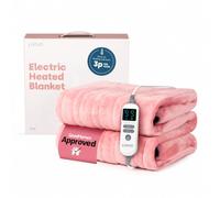 LIVIVO Electric Heated Blanket - 160x130cm Fleece Electric Blanket - Blush | Over Blanket Heated Throw Blanket with 9 Heat Settings, Timer, Auto Shut-Off - Energy Efficient & Machine Washable