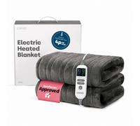 LIVIVO Electric Heated Blanket - 160x130cm Fleece Electric Blanket - Grey | Over Blanket Heated Throw Blanket with 9 Heat Settings, Timer, Auto Shut-Off - Energy Efficient & Machine Washable