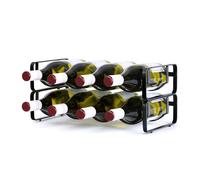 LIVIVO Elegant Stackable Wine Shelf Rack - Set of 2 Silver in Black LIVIVO Black