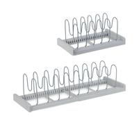 LIVIVO Extendable Pan Lid Holder Adjustable Kitchen Organiser in Grey