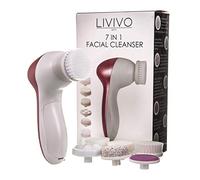 LIVIVO Facial Cleansing Brush - 7 in 1 Electric Exfoliator Spin Face Massager Set - 7 Brush Heads for Exfoliating, Removing Makeup, Excess Oil, Removing Blackheads, Massaging Skin
