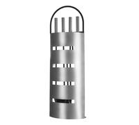 LIVIVO 5 Piece Fireplace Tools Set - Heavy Duty Steel Fire Companion Kit with Stand, Tongs, Brush & Shovel - Modern Fire Side Accessory for Indoor or Outdoor Fireplace, Chiminea, Firepit - Silver