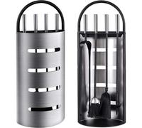 Modern 5-Piece Fireplace Companion Tool Set LIVIVO Metallic Silver One Size