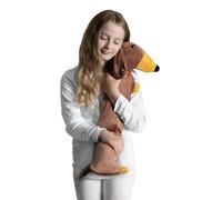 LIVIVO 2L Large Hot Water Bottle with Sausage Dog Animal Cover - Microfibre Fleece Design Hot Water Bag for Winter Warmth, Pain & Stress Relief - Removable Washable Sleeve and Leakproof Screw Cap