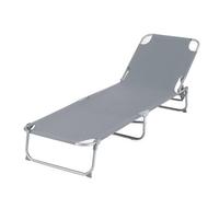 LIVIVO Foldable Reclining Sun Lounger in Light Grey LIVIVO Light Grey