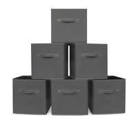 Livivo Collapsible Storage Cube Baskets Grey Set Of 6