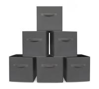Foldable Storage Cube Boxes - Set of 6 LIVIVO Grey One Size