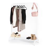 LIVIVO Freestanding Clothes Rail White Garment Hanger with Shoe Rack