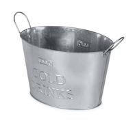 Livivo Galvanised Ice Bucket Champagne Bath 24L Large Drinks Cooler For Parties Wine Beer Outdoor Entertaining In Metallic Silver Metallic Silver