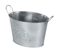 LIVIVO Galvanised Steel 24L Drinks Ice Cool Bucket with Handles - Great for Parties, BBQs and Bars Cooling Bottles, Cans of Beer or Soft Drinks