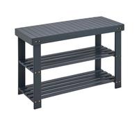 Livivo Grey Bamboo Shoe Rack - 3 Shelves, Large Storage Capacity, Durable Wooden Shoe Stand & Organiser