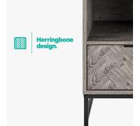 Livivo Grey Side Table With Drawer And Shelf