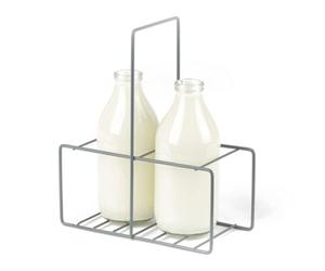 Livivo Grey Wire Bottle Holder For Milk Water And Wine