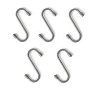 (5PC 'S' HOOKS - GREY) LIVIVO Kitchen Saucepan Lid Hooks Tool Utensils Holder Hanging Rail Rack Wall Mounted
