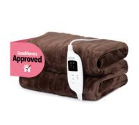 Livivo Heated Electric Over Blanket Chocolate Micro Fleece 160X130Cm W/ 9 Heat Settings Timer Digital Control And Washable Design
