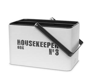 Livivo Housekeeping Storage Box Enamel Coated Caddy