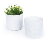 Livivo Indoor Plant Pots, Set Of 2, 18Cm - White