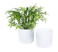 Livivo Indoor Plant Pots - Set Of 2, Gardening Pot For All House Plants, Herbs & Foliage Plant - Ideal Home Decor Planter - 22Cm In White White One Size