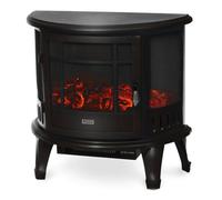 LIVIVO Log Fire Effect Panoramic Heater 1800W Heat Power with Independent LED Lighting and Heating Controls Automatic Overheat or Tip Over Safety Cut-Out (Black)