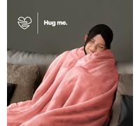 LIVIVO Flannel Fleece Blanket- Super Soft Cosy Cuddly Sofa Throw - Perfect For Bed, Sofa, Travel, Picnic & Camping - Single/Double/King (Blush Pink, King (U.K. Standard))