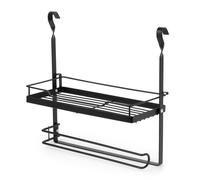 (SHELF PAPER TOWEL HOLDER - BLACK) LIVIVO Kitchen Saucepan Lid Hooks Tool Utensils Holder Hanging Rail Rack Wall Mounted