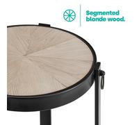Livivo Kori Manchurian Ash Side Table With Industrial Metal Frame