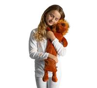 LIVIVO Large Hot Water Bottle 2L Lion - Animal Style Microfiber Cover in Brown LIVIVO Brown