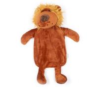 LIVIVO Large Hot Water Bottle with Animal Style Microfiber Fleece/Knitted/Faux, Soft Removable and Washable Cover - Quick Heat and Comforting Pain Relief (1L, Lion)