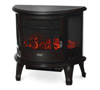 LIVIVO Log Fire Effect Panoramic Heater - 1800W in Black