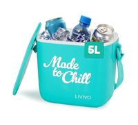 LIVIVO Made to Chill 5L Cool Box - Summer Cooler Box, Small Portable Insulated Ice Box with Strap, Lightweight Hard Cooler for Picnic, Beach, Camping & Travel (Turquoise)