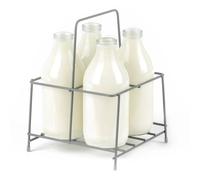 Livivo Wire Milk Bottle Holder 4 Bottle Carrier Grey
