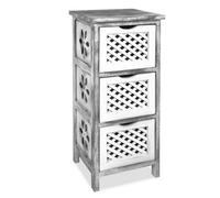 Livivo Minerva 3 Drawer Chest Of Drawers Grey White Small Bedroom Storage Unit Rustic Scandi Drawer Cabinet