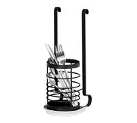 (UTENSIL HOLDER- BLACK) LIVIVO Kitchen Saucepan Lid Hooks Tool Utensils Holder Hanging Rail Rack Wall Mounted