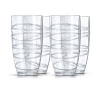 Livivo Multicoloured Plastic Tumblers With Swirl Design, Set Of 4 In Clear Clear One Size