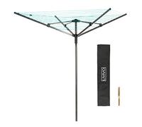 LIVIVO Outdoor Garden 4 Arm 45m folding Rotary Washing Line Clothes Airer Dryer with Free Ground Spike and Cover (Charcoal)