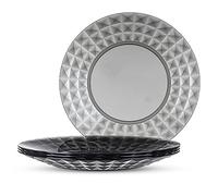 Reusable Plastic Dinner Plates - Set of 4 LIVIVO Grey One Size