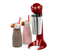 LIVIVO Retro Milkshake Maker 100W Stand Mixer Machine Red with 500ml Cup Perfect For Making Milk Frothing, Cold Drinks, Ice Coffee, Frappe, Iced Brew Coffee, Macchiato, Cream
