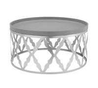 Livivo Round Coffee Table Silver Damask Frame Living Room Furniture