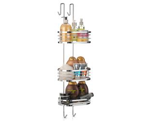 LIVIVO SC1792 3-Tier Oval Chrome Hanging Shower Caddy & Bathroom Organiser