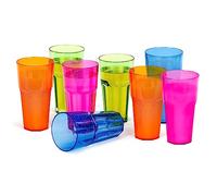 LIVIVO Set of 4 Plastic Tumbler | BPA Free Premium Quality | Beautiful Colors | Stackable Design| Perfect for Picnic,Camping, Kids Party, Caravan, Indoor & Outdoor | 600ml Capacity (Pack of 8)