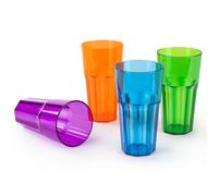 LIVIVO Set of 4 Vibrant Coloured Bello Plastic Acrylic Tumblers