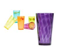 LIVIVO Set of 6 Acrylic Tumblers - 600ml Rainbow-Coloured Reusable Plastic Drinking Glasses - BPA-Free, Unbreakable, Dishwasher Safe Cups for Water, Juice, Cocktails, Outdoor & Party Use