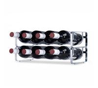 Livivo Silver Chrome Wine Rack For Countertop Bottle Storage